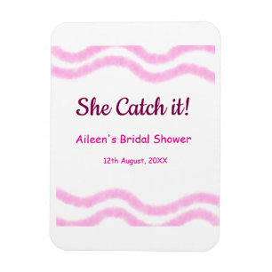 She Catch it pink spiral watercolor lines bridal Magnet