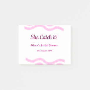 She Catch it pink spiral watercolor lines bridal  Post-it Notes