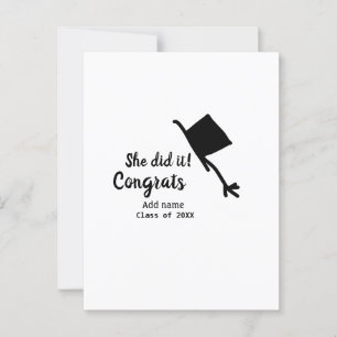 She did it congrats graduation add student name ye postcard