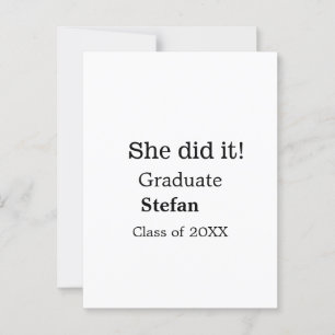 She did it graduate add name class of 20XX text Postcard