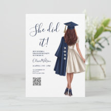 she did it graduation invitations,Girl graduation