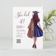 she did it graduation invitations,graduation party
