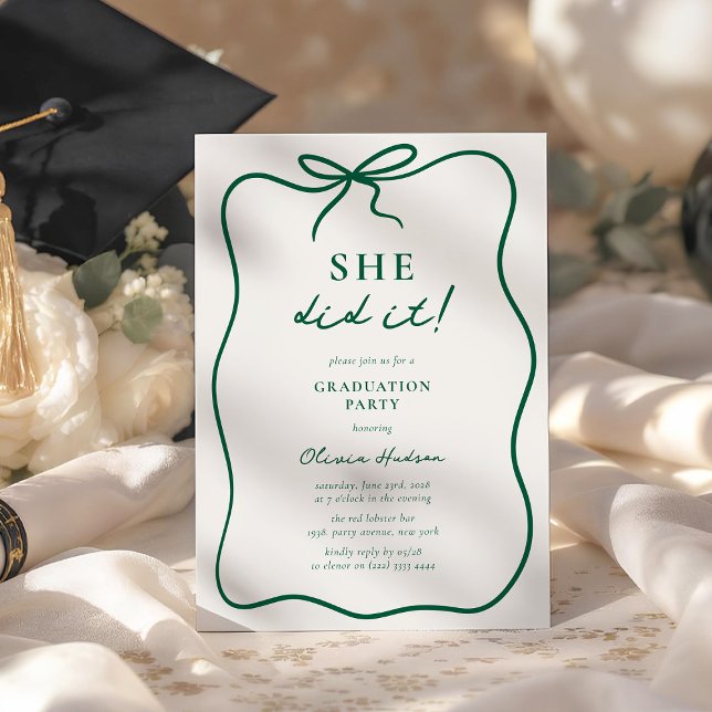 She Did It! Graduation Party Invitation (Creator Uploaded)