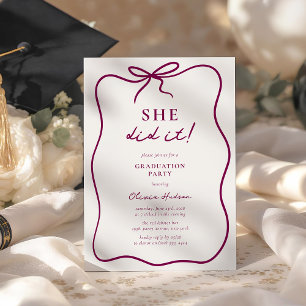 She Did It! Graduation Party Invitation