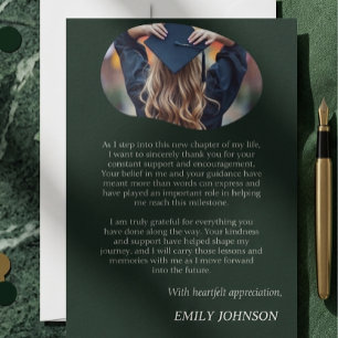 She Did It! Modern Photo Graduation Thank You Card