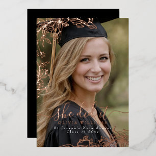 She did it Photo Floral Foil Graduation Party 