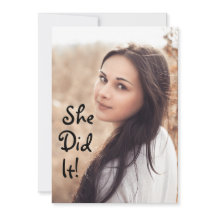 She Did It! Photo Graduation Announcement