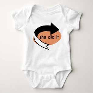 She Did It! (Right Arrow) Baby Bodysuit