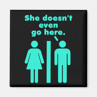 She Doesn't Even Go Here Blue Black Magnet