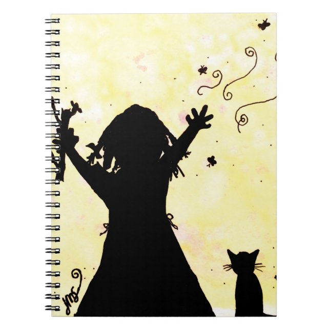 She Dreams of Magic in the Moon Spiral Notebook (Front)