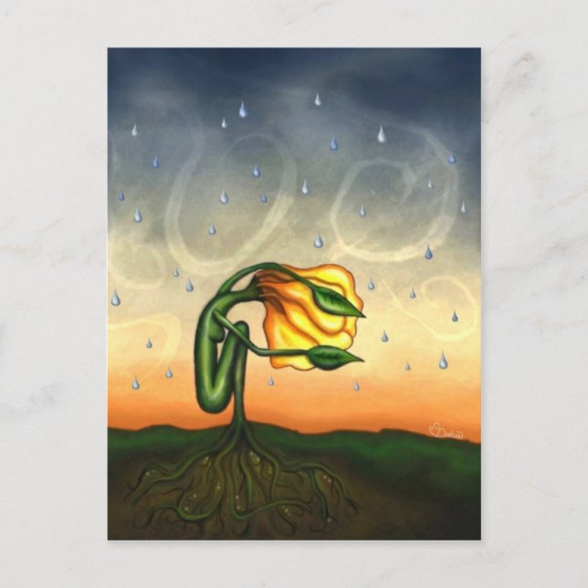 She dreams of sunny days postcard (Front)