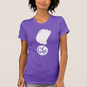 She Exclamation White Design Womens Shirt