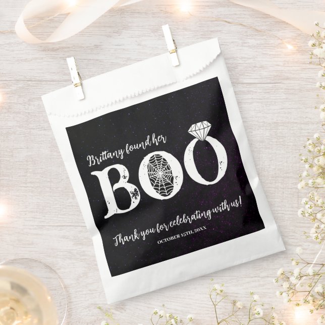 She Found Her Boo Black Halloween Bridal Shower Favour Bags (Clipped)