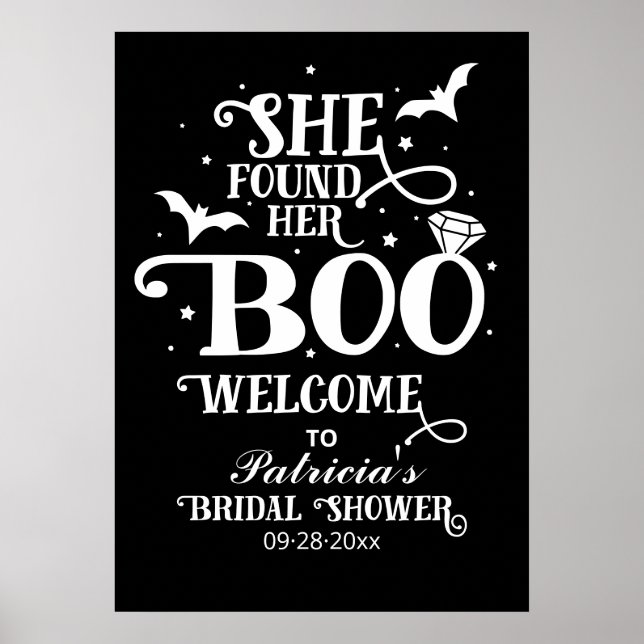 She Found Her Boo Bridal Shower Welcome Sign (Front)