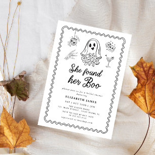 She Found Her Boo Ghost Floral  Bridal Shower  Invitation