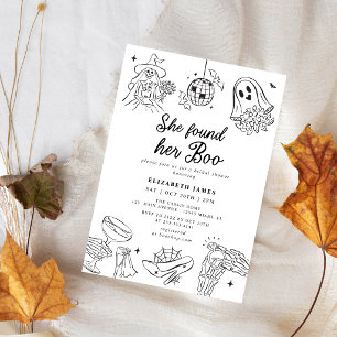 She Found Her Boo Ghost Floral  Bridal Shower  Invitation