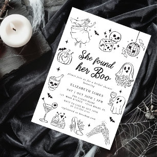 She Found Her Boo Ghost Floral  Bridal Shower  Invitation