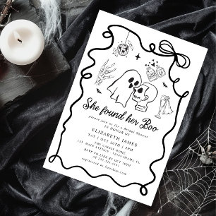 She Found Her Boo Ghost Floral  Bridal Shower  Invitation
