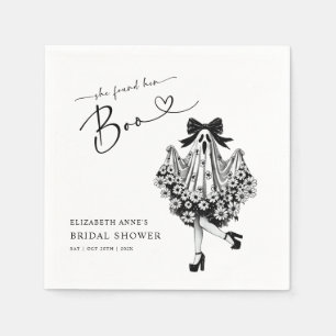 She Found Her Boo Ghost Floral  Bridal Shower Napkin