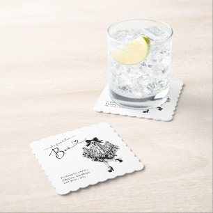 She Found Her Boo Ghost Floral Bridal Shower Paper Coaster