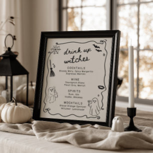 She Found Her Boo Halloween Bridal Shower Drinks Poster