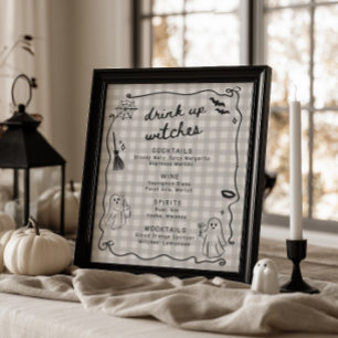 She Found Her Boo Halloween Bridal Shower Drinks Poster
