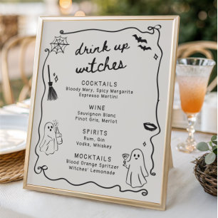 She Found Her Boo Halloween Bridal Shower Drinks Poster