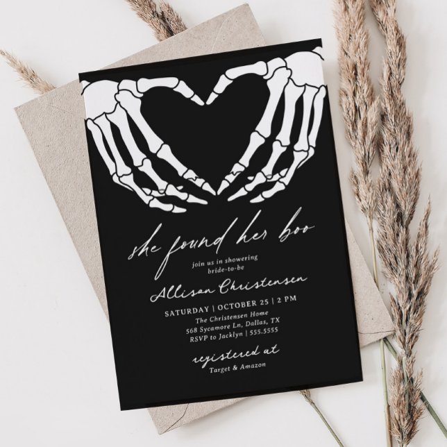 She Found Her Boo Halloween Bridal Shower Invitation (Creator Uploaded)