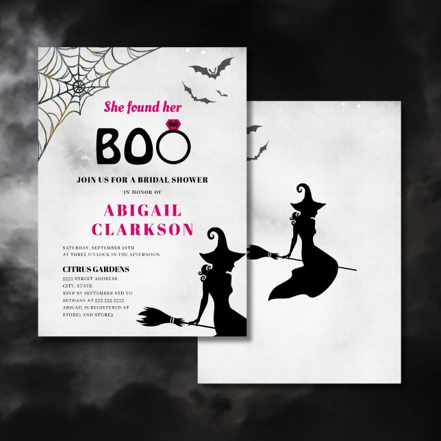 She Found Her Boo Halloween Bridal Shower Invitation (Creator Uploaded)