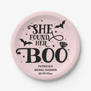 She Found Her Boo Halloween Bridal Shower Paper Pl Paper Plate