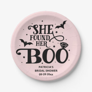 She Found Her Boo Halloween Bridal Shower Paper Pl Plate