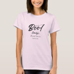 She Found Her Boo Halloween Bridal Shower T-Shirt<br><div class="desc">Personalised Hand Drawn Whimsical Halloween Wedding Bridal Shower T-Shirt.</div>