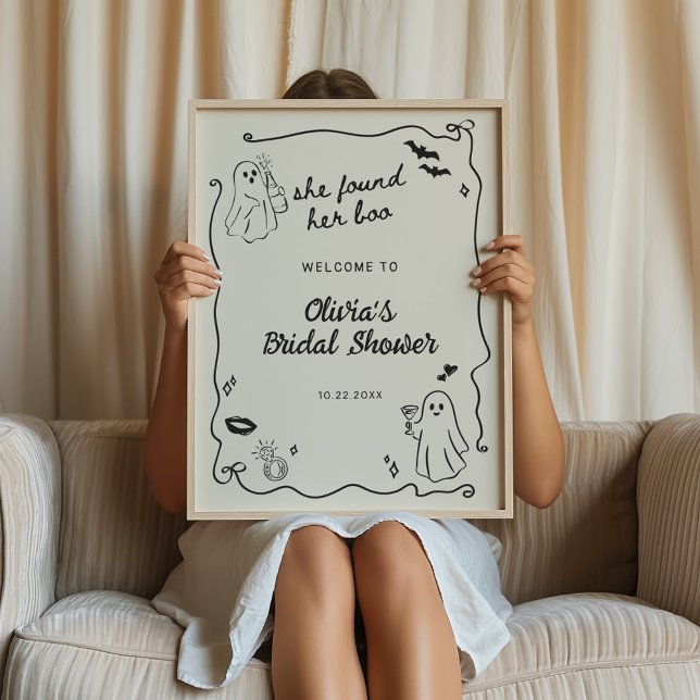 She Found Her Boo Halloween Bridal Shower Welcome Poster (Creator Uploaded)