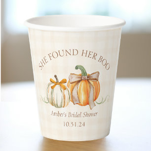 "She Found Her Boo" Halloween Fall Bridal Shower Paper Cups