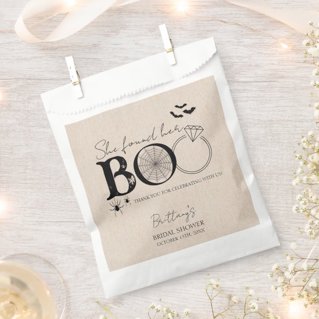 She Found Her Boo Rustic Halloween Bridal Shower Favour Bags (Clipped)