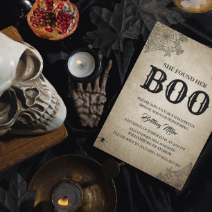 She Found Her Boo Rustic Halloween Bridal Shower  Invitation