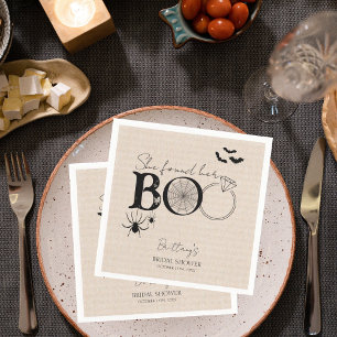 She Found Her Boo Rustic Halloween Bridal Shower Napkin