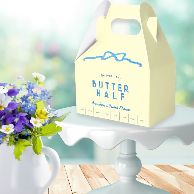 She found her Butter Half Blue Bow Bridal Shower Favour Box (Creator Uploaded)