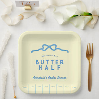 She found her Butter Half Blue Bow Bridal Shower Paper Plate