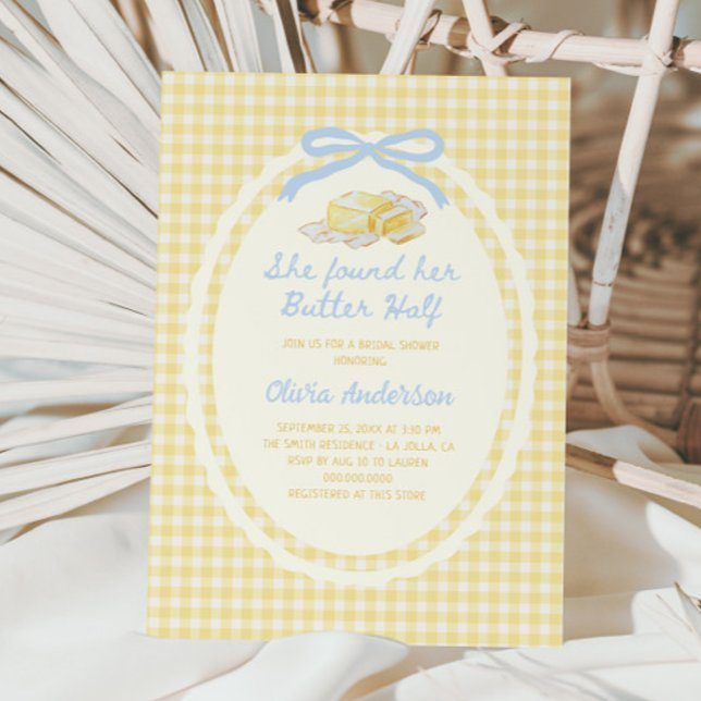 She Found Her Butter Half Bridal Shower Invitation (Creator Uploaded)