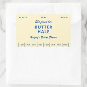 She Found Her Butter Half Bridal Shower Label