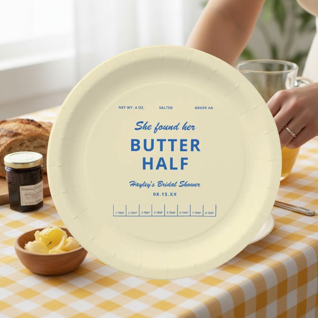 She Found Her Butter Half Bridal Shower Paper Plate (Creator Uploaded)