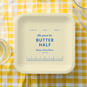 She Found Her Butter Half Butter Bridal Shower Paper Plate