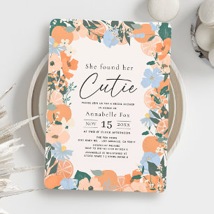 She found her Cutie Orange Floral Bridal Shower Invitation