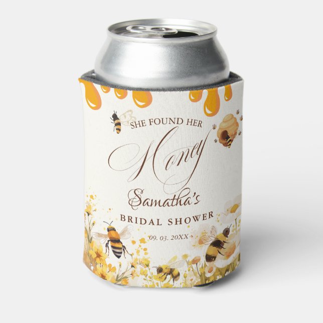 She found her honey Bee bridal shower Can Cooler (Can Back)