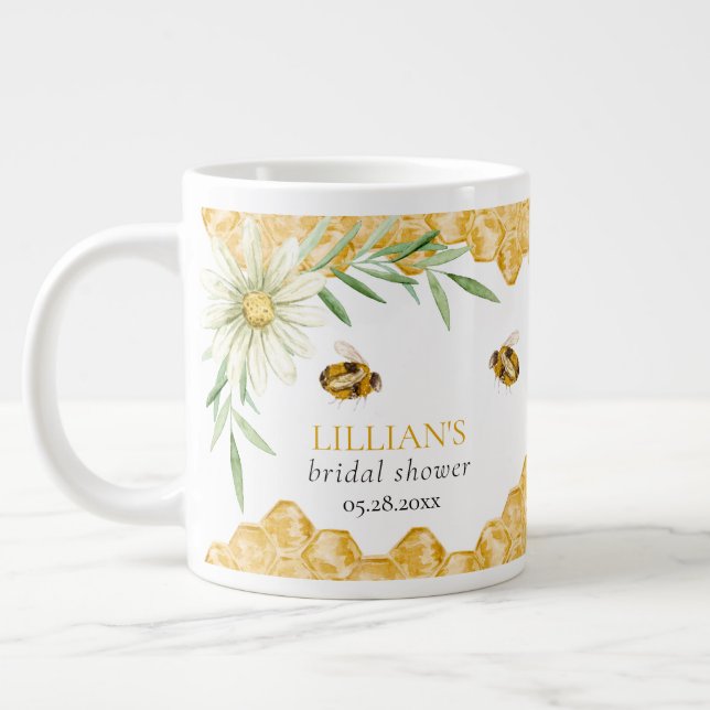 She Found Her Honey Bee Bridal Shower Favor Giant Large Coffee Mug (Left)