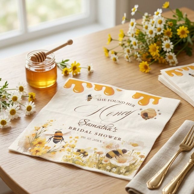 She found her honey Bee bridal shower Napkin (Creator Uploaded)