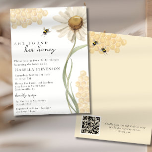 She Found Her Honey Bee Bridal Shower QR Code Invitation