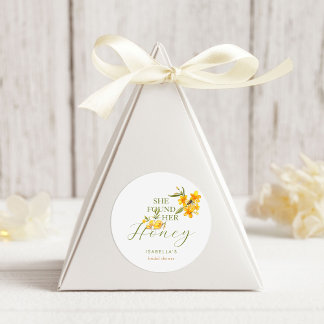 She Found Her Honey Bee Floral Bridal Shower Classic Round Sticker