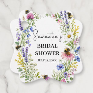 She Found her Honey Bee Wildflower Bridal Shower Favour Tags